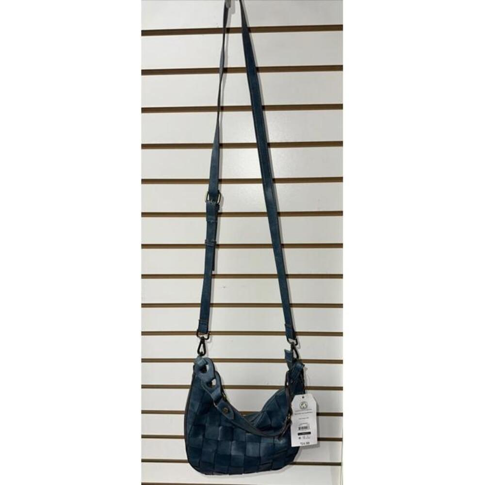 Time Tru Blue Alice Crossbody Faux Leather Saddle Bag